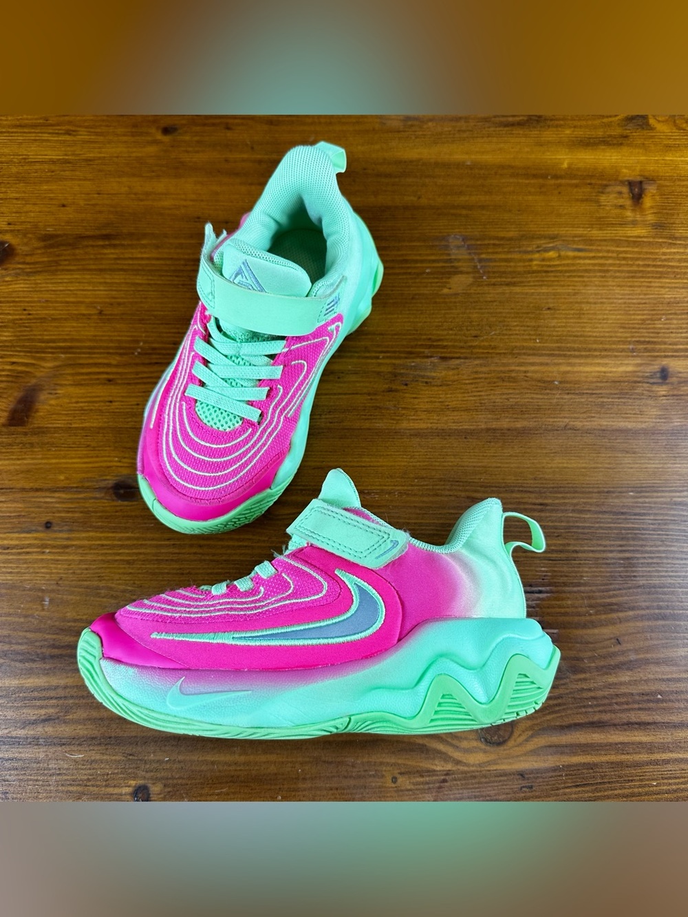 Nike Giannis Immortality 4 Little Kids' Shoes Lime Blast/Hyper Pink Girls 11